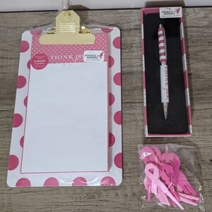 5 For $25 Breast Cancer Awareness Susan G Komen Pen Notepad Cupcake Tops Gifts